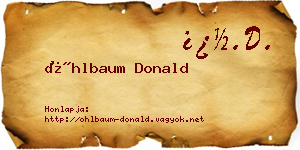 Öhlbaum Donald névjegykártya